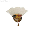 Modern fan gold led wall sconce lamp with bubble crystal bedroom
