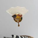 Modern fan gold led wall sconce lamp with bubble crystal bedroom