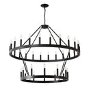 Modern Farmhouse Chandelier with 2-Tier Wagon Wheel and 36 Lights