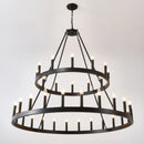 Modern Farmhouse Chandelier with 2-Tier Wagon Wheel and 36 Lights