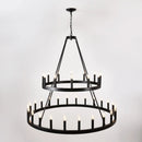 Modern Farmhouse Chandelier with 2-Tier Wagon Wheel and 36 Lights
