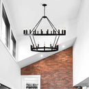 Modern Farmhouse Chandelier with 2-Tier Wagon Wheel and 36 Lights