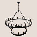 Modern Farmhouse Chandelier with 2-Tier Wagon Wheel and 36 Lights