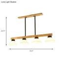 Modern farmhouse wooden cone linear pendant light kitchen island