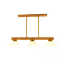 Modern farmhouse wooden cone linear pendant light kitchen island