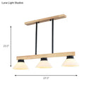 Modern farmhouse wooden cone linear pendant light kitchen island