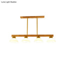Modern farmhouse wooden cone linear pendant light kitchen island
