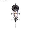 DecorBites™ Modern Flared Black Wall Lamp with Clear Glass Shade