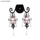 DecorBites™ Modern Flared Black Wall Lamp with Clear Glass Shade