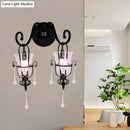 DecorBites™ Modern Flared Black Wall Lamp with Clear Glass Shade