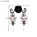 DecorBites™ Modern Flared Black Wall Lamp with Clear Glass Shade