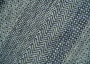 8x10 Hand Knotted Modern Geometric Trellis Scandinavian Blue, Ivory and Silver Wool Area Rug | TRDCP938810