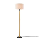Modern Floor Lamp with Beige Fabric Shade for Living Room & Bedroom