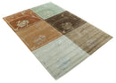 Modern Floral Style Multicolor 4x6 Hand Knotted Wool Area Rug