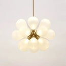 Modern floral teal glass ball pendant light – dining room kitchen