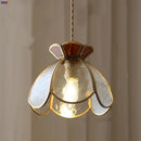 Modern flower white & amber clear glass led pendant light dining room