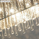 Modern forest pattern amber & white island light with waterdrop crystal
