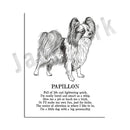 Modern framed black & white dog breed poster set bedroom wall decor