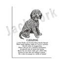 Modern framed black & white dog breed poster set bedroom wall decor