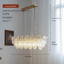 Modern french gold and clear glass led chandelier living room light