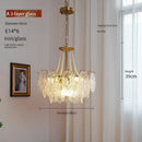 Modern french gold and clear glass led chandelier living room light