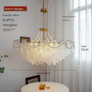 Modern french gold and clear glass led chandelier living room light