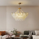 Modern french gold and clear glass led chandelier living room light