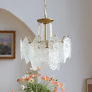 Modern french gold and clear glass led chandelier living room light