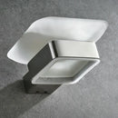 Modern frosted glass and black finish wall mount soap holder bathroom