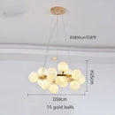 Modern frosted glass ball led chandelier dining room pendant light
