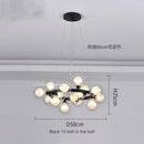 Modern frosted glass ball led chandelier dining room pendant light