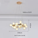 Modern frosted glass ball led chandelier dining room pendant light