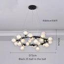 Modern frosted glass ball led chandelier dining room pendant light