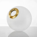 Modern frosted glass ball pendant light with gold ring for bedroom