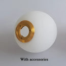 Modern frosted glass ball pendant light with gold ring for bedroom