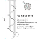 Modern frosted glass crystal ceiling chandelier staircase pendant light