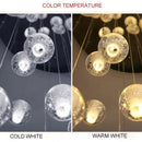 Modern frosted glass crystal ceiling chandelier staircase pendant light