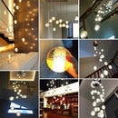 Modern frosted glass crystal ceiling chandelier staircase pendant light