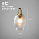 Modern frosted glass pendant lights kitchen brass led hanging lamp