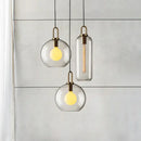 Modern frosted gray glass ball pendant light dining room set