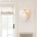 Modern frosted white glass leaf wall sconce light hallway fixture