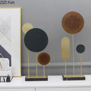 Modern geometric alloy marble base statue living room home decor