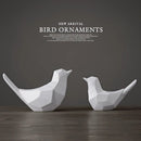 Modern geometric black couple birds resin figurines living room decor