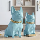 Modern geometric black decorbites dog statue living room sculpture