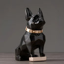 Modern geometric black decorbites dog statue living room sculpture