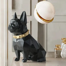 Modern geometric black decorbites dog statue living room sculpture