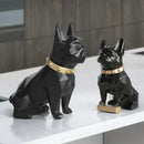 Modern geometric black decorbites dog statue living room sculpture