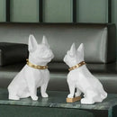 Modern geometric black decorbites dog statue living room sculpture