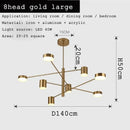 Modern geometric black gold white led chandelier for living room