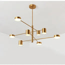 Modern geometric black gold white led chandelier for living room